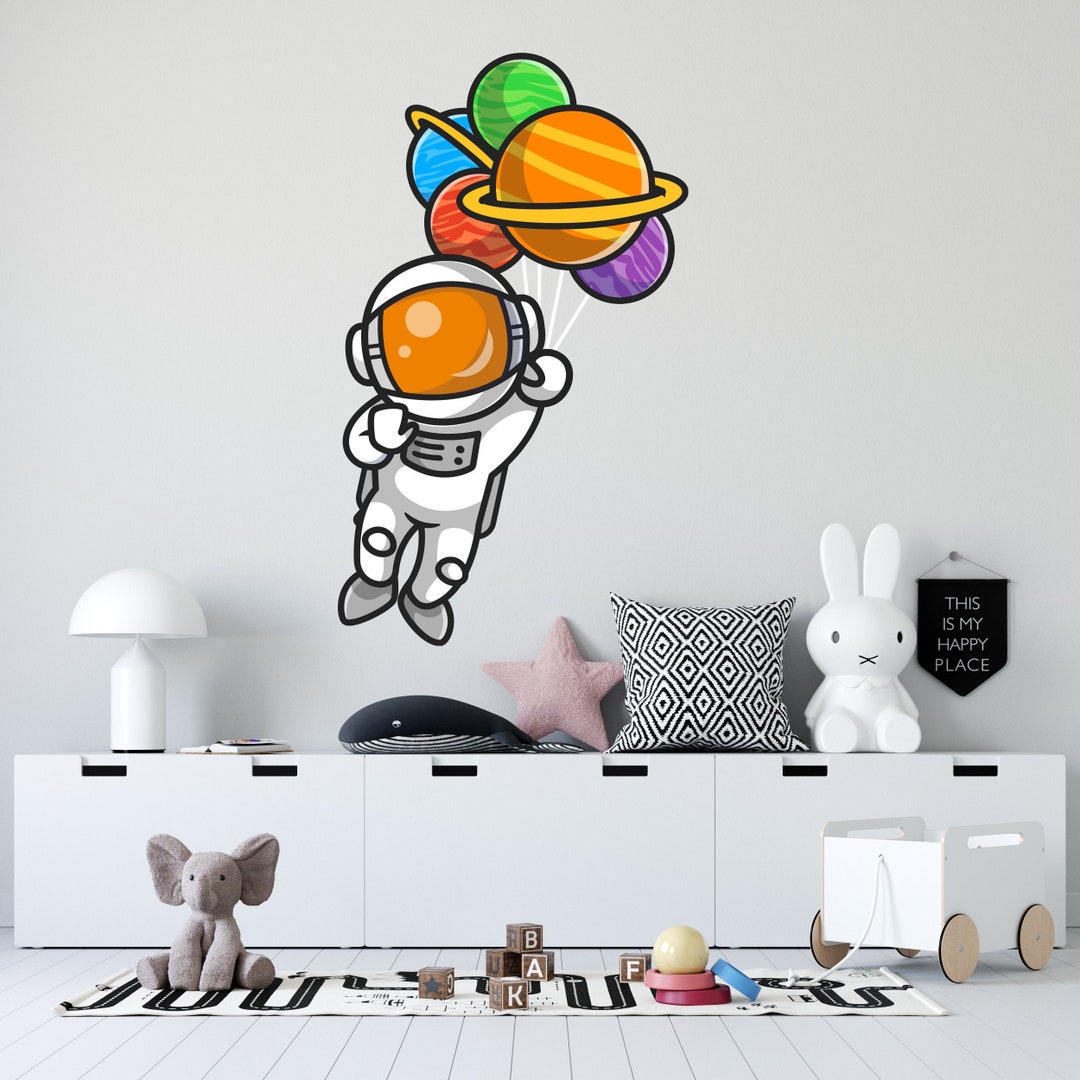 Astronaut Wall Decal Outer Space Wall Decor for Kids Bedroom Astronaut ...
