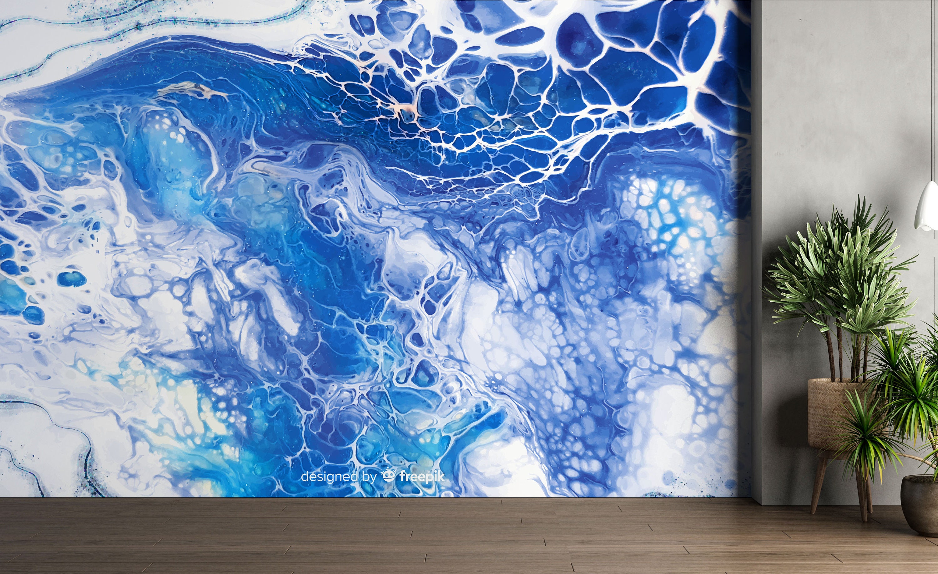 Blue Marble Peel and Stick Wallpaper Blue Water Wave Wall Etsy