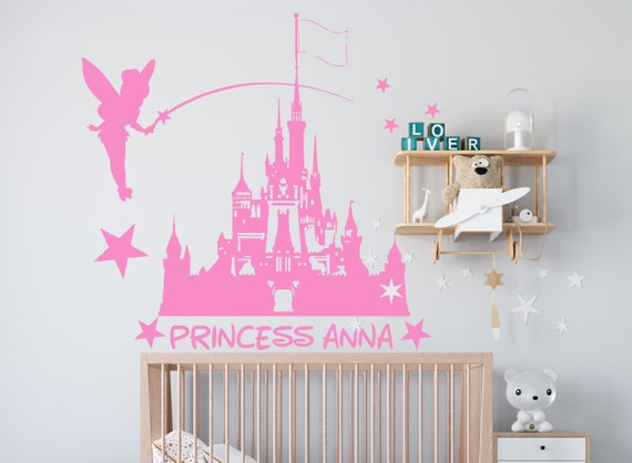 Custom Baby Name Wall Sticker – Tinkerbell Fairy Vinyl Decal, Nursery Decor