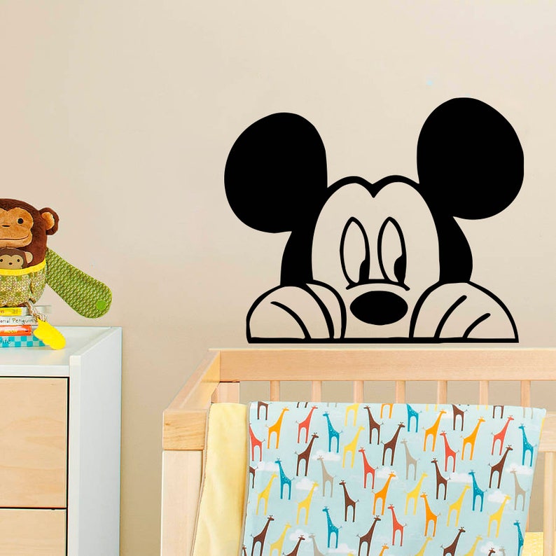 Mickey Mouse & Minnie Mouse Wall Decal Boy and Girl Name Decal - Etsy