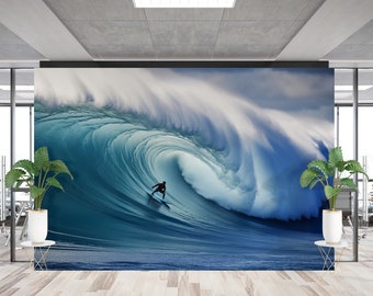Ocean Rush | Surf Wave Mural Wallpaper | Coastal Peel and Stick