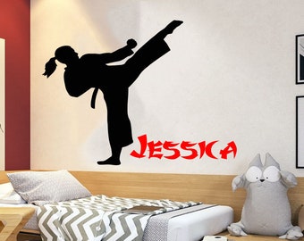 ig463 Wall Stickers Vinyl Decal Martial Arts Karate Jiu-J Fighter Fight Sports ig463 Wall Stickers Vinyl Decal Martial Arts Karate Jiu-J Fighter Fight Sports