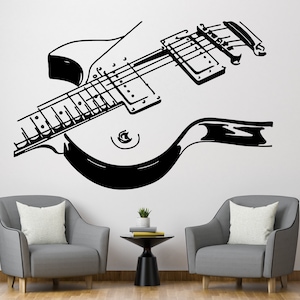Guitar Wall Decal Music Wall Decor Music Instrument Wall Decal 5171