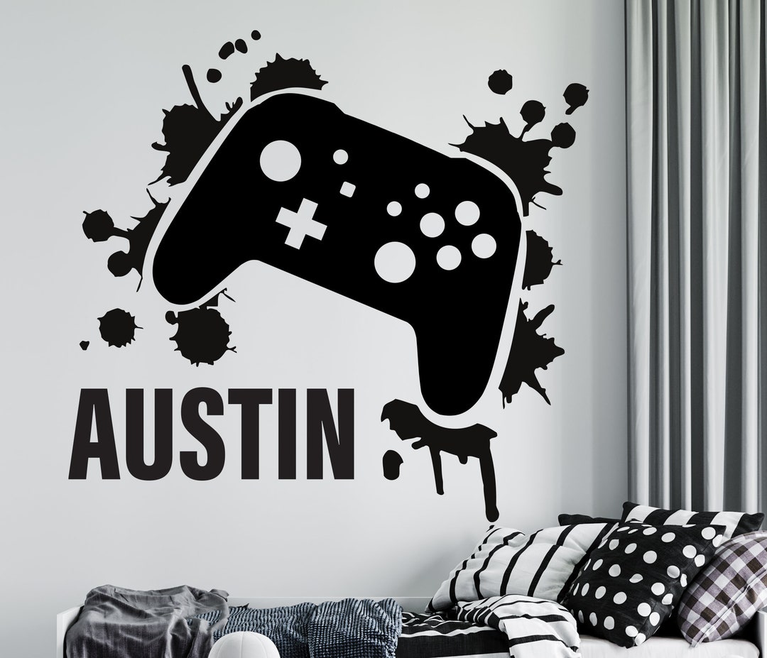Personalized Gamer Room Wall Decal: Controller Decor, CUS166 - Etsy