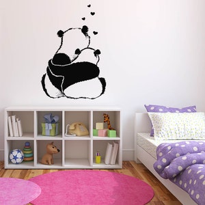 Panda, oso, animales, bambú, decoración de pared, calcomanía de pared, calcomanía para auto, calcomanía para ventana, calcomanía de vinilo hecha a mano 1092