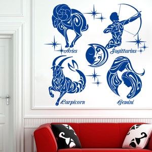 Zodiac signs decor, astrology, horoscope, stars, sign,Wall decor,Wall Decal,Window Sticker,Vinyl sticker Handmade 4240