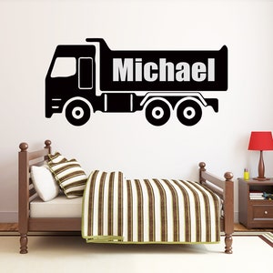 Personalized Name Construction Bulldozer Wall Decal | Heavy Construction Wall Sticker | Tractor Wall Decor | Decals for Boys HL24