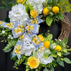 Spring Lemon Wreath for Front Door, Fruit Wreath for indoor outdoor use, Porch Decor, Housewarming Gift for Lemon Lover, Mothers Day Gift