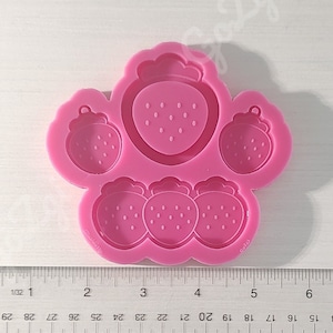 Strawberry shaker set silicone mold kawaii silicone mold DIY resin jewelery making pendant charms earrings Barrett Handmade Made to order