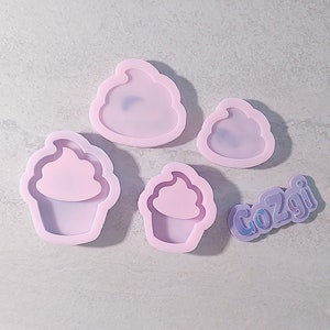 Kies maat + gratis EZ-shaker siliconen mal Cupcake DIY hars sieraden maken hanger bedel Geen plastic folie nodig Handgemaakt Op bestelling gemaakt