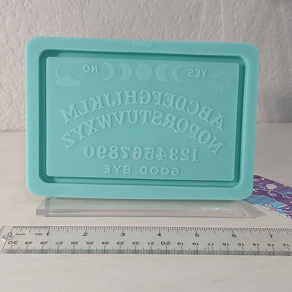 Ouija board 6x4 inch trinket tray dish acrylic coster shiny rounded angles silicone mold for resin Made to order in Texas USA