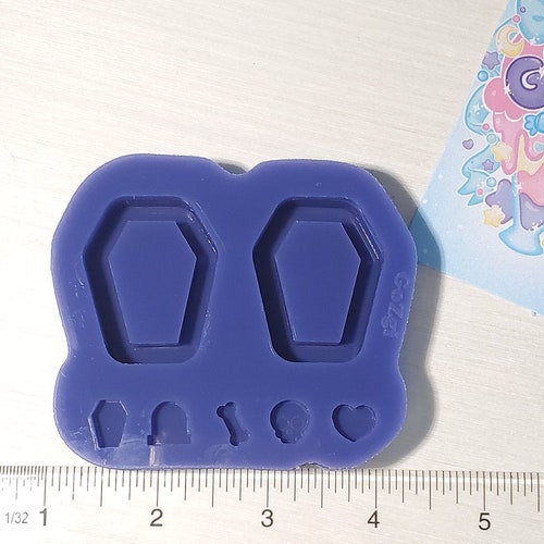 Coffin Set 2 mini earrings silicone mold grip shaker 1.5in for jewelery making DIY pendant charm phone made to order for resin 3D print item