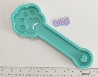 Paw paddle 10 inch silicone mold for resin DIY wand 12mm thick 25cm tall. Extra thick. Made to order