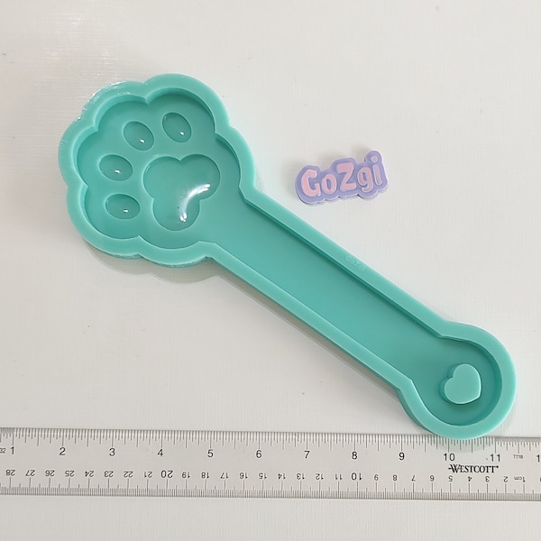 Paw paddle 10 inch silicone mold for resin DIY wand 12mm thick 25cm tall. Extra thick. Made to order