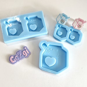 Escolha o tamanho da caixa milk shaker molde de silicone kawaii molde de silicone jóias fazendo pingente encantos chaveiro telefone feito à mão resina