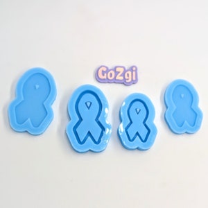 Choose size +Free EZ Top shaker silicone mold DIY resin jewelry resin mold Handmade Made to order. Awareness Ribbon