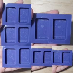 Wählen Sie Paar Mini Tarot Karten Silikonform 1,5 Zoll jede DIY Schmuck machen Telefon Grip Abzeichen Reel Ohrringe Made to Order Form klassisches Tarot