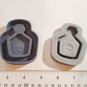 Posion bottle shaker mould skull gothic silicone mold jewelery making pendant charms Keychain phone made to order for resin 3D print item