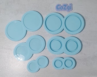 Choose size +Free EZ shaker Top silicone mold pair Circle shaker set mold grip pendant earrings (no plastic sheet needed Made to order resin