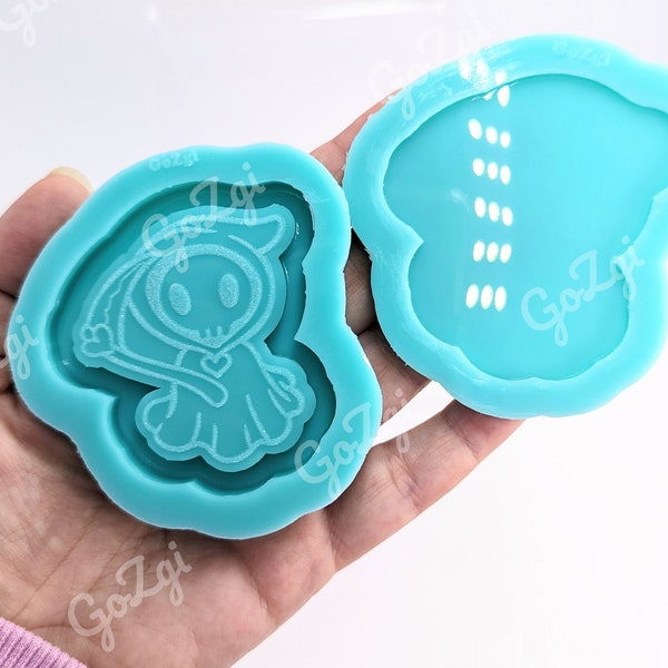 Death reaper silicone mold kawaii creepy cute jewelery making pendant charms Keychain made to order for resin choose shaker or charm