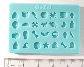 28 Shaker mini bits silicone mold SPOOKY cute Halloween mini shaker filling for jewelery making made to order for resin liquid or dry shaker