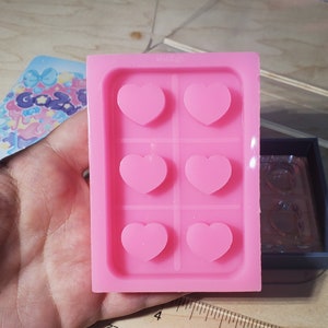 Chocolate bar shaker silicone mold for jewelry making shaker DIY big shaker mold, hearts chocolate bar for backpack made to order for resin