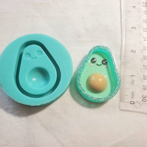 Baby Avocado silicone mold 2 inch shaker mold jewelry making charms DIY made to order for resin epoxy kawaii mold avocado silicone mould