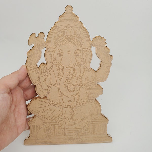 Buddha Ganpati 8inch flat tray 1/4 inch thick, shiny real handmade silicone mold wall deco or flat tray silicone mould for resin epoxy