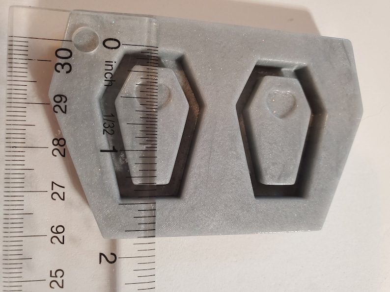 Coffin Set 2 mini earrings silicone mold grip shaker 1.5in for jewelery making DIY pendant charm phone made to order for resin 3D print item
