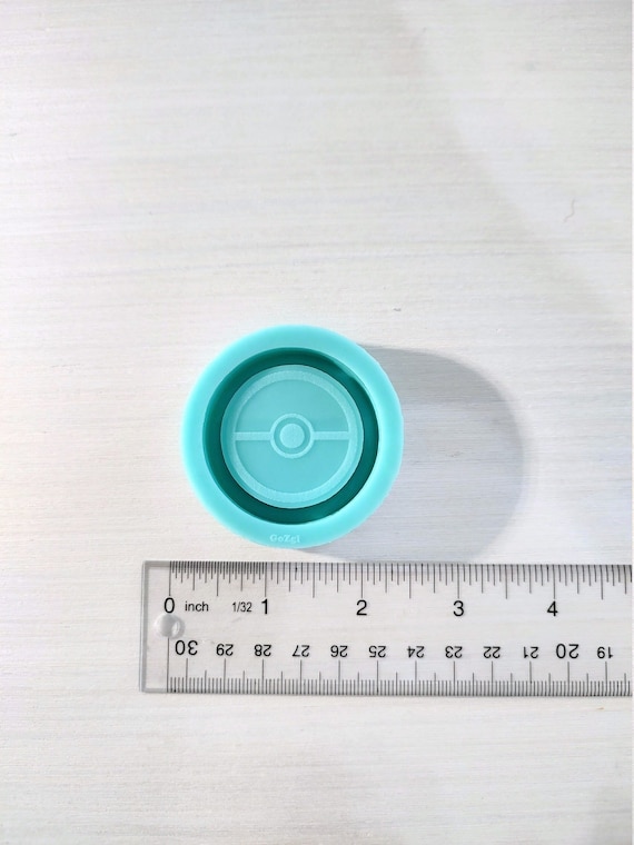Poke-ball shaker silicone mold about 1.75in kawaii super cute silicone mold jewelery making pendant charm Keychain made to order for resin