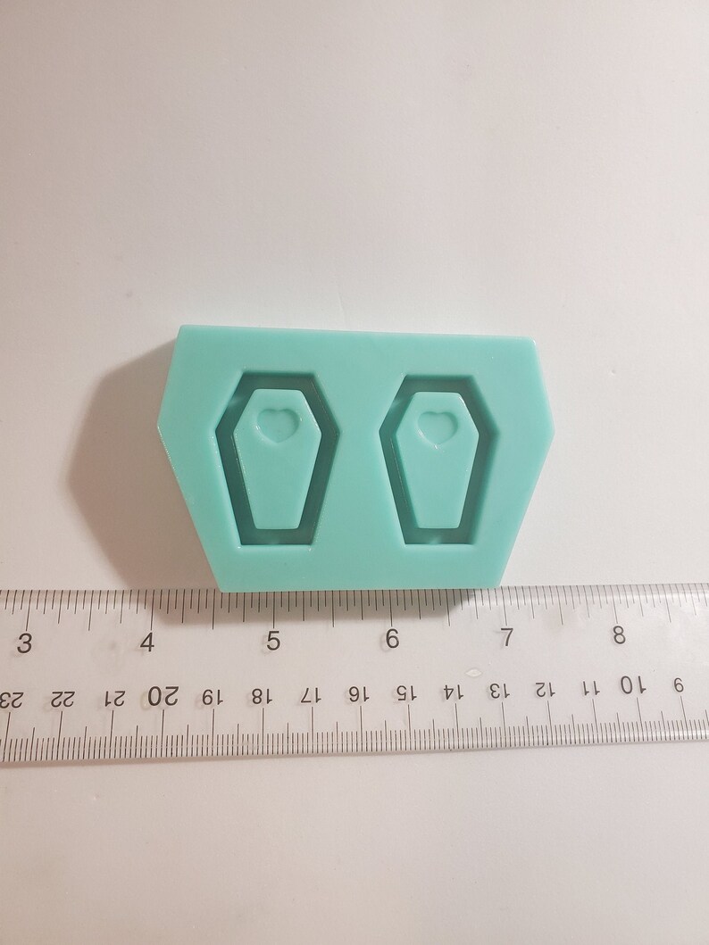 Coffin Set 2 mini earrings silicone mold grip shaker 1.5in for jewelery making DIY pendant charm phone made to order for resin 3D print item