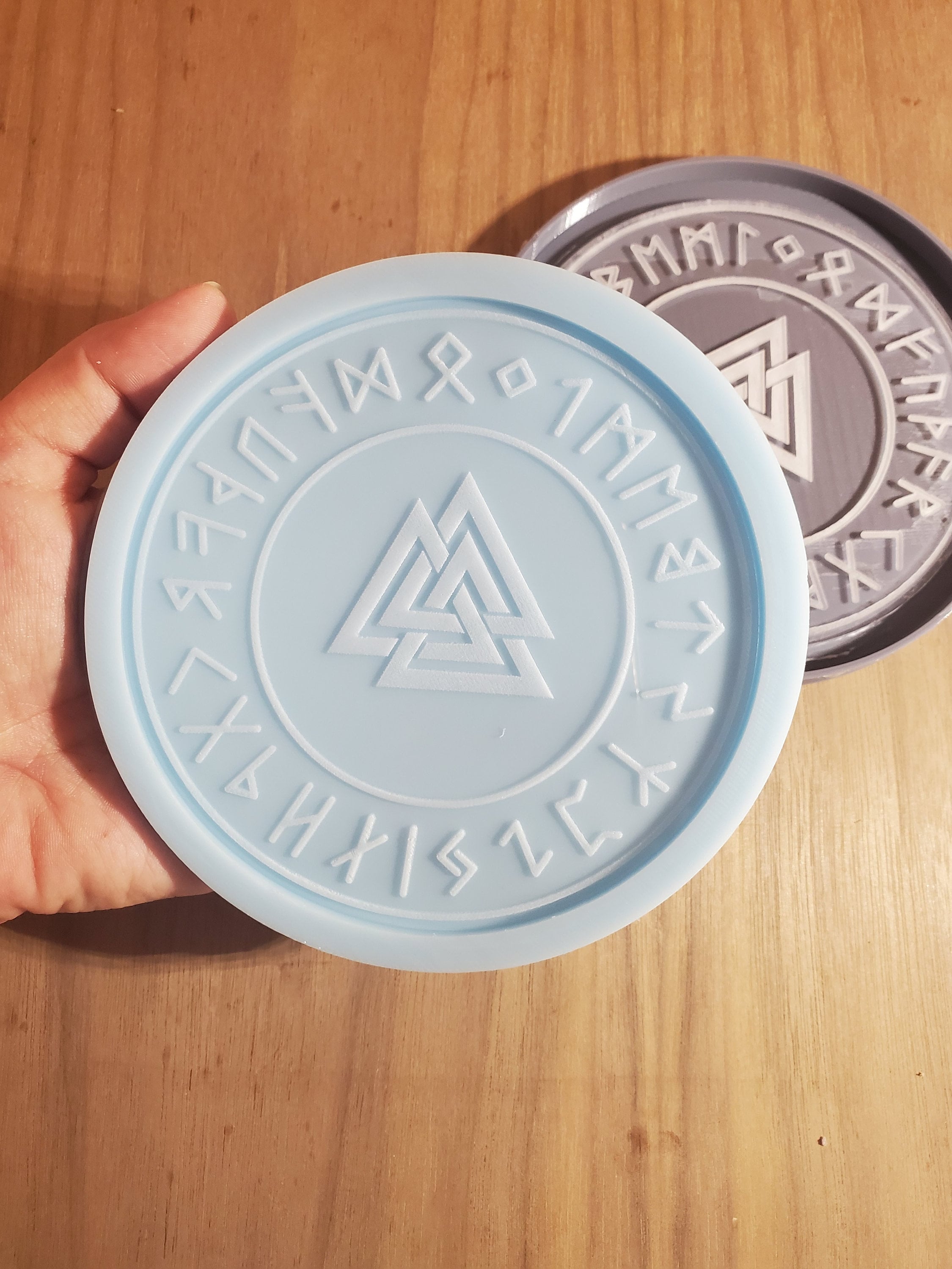 Vikings coaster Runes Valknut viking myth coaster about 4 inch Etsy
