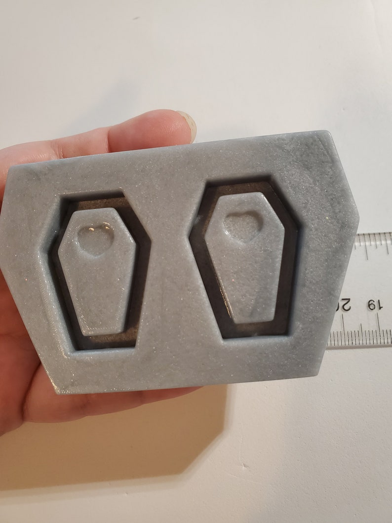 Coffin Set 2 mini earrings silicone mold grip shaker 1.5in for jewelery making DIY pendant charm phone made to order for resin 3D print item