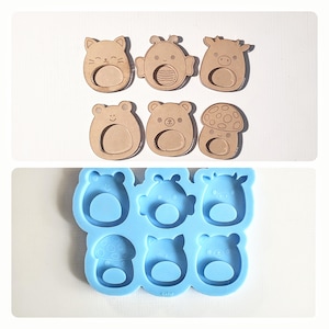 6 Plushy Grip shakers size pallet set 1.5 inch shaker silicone mold set pendant charm Keychain phone made to order molds