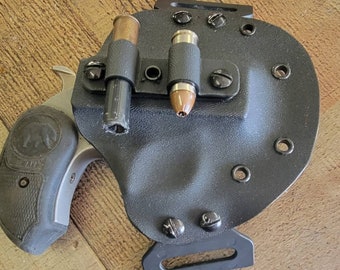 Bond Arms Cyclops 4.25" Barrels. Kydex ( D ) Ring Snug Fit Holster with Extra Ammo Attachment LIFE  Time WARRANTY.