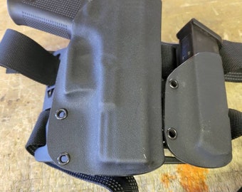 Ruger Security 9 Thigh Rig with Holster and Mag Holster Mil- Spec 2"" webbing , buckles by Spartan Tactical for fn herstol 57