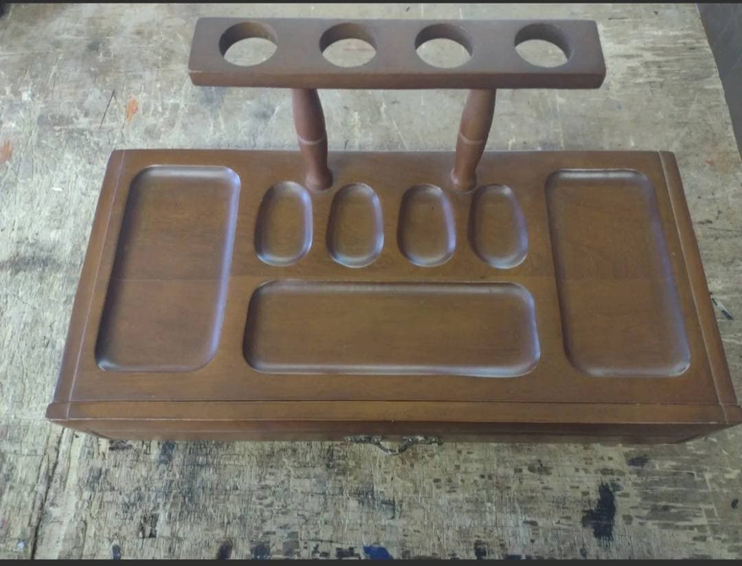 Vintage Fairfax Wooden Pipe Holder Stand Holds 4 Pipes With Etsy