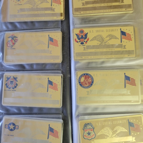 Metal Social Security Cards Etsy