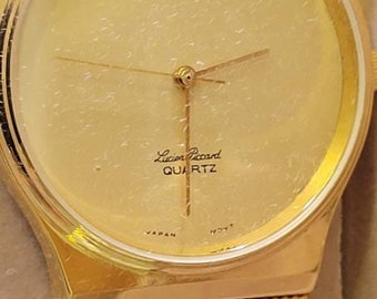 NOS  Womens Lucien Piccard Real Diamond Gold Tone Dial Dufonte Watch NIB W/TAGS
