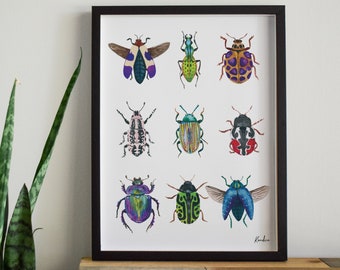 Beetle Painting. Signed Art Print