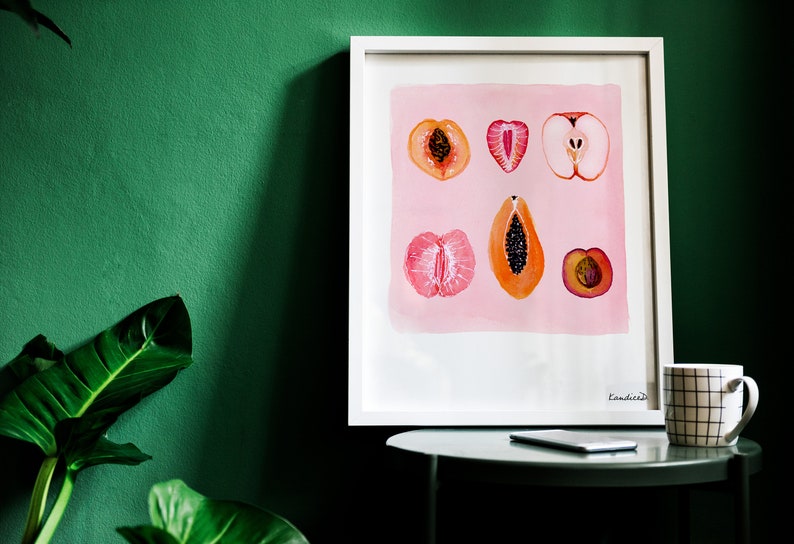 Sliced Feminine Fruit. Signed Art Print image 2
