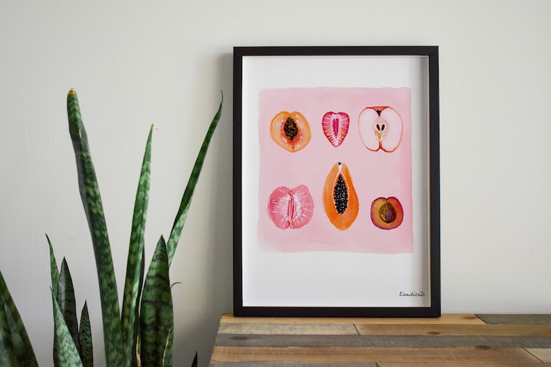 Sliced Feminine Fruit. Signed Art Print image 3