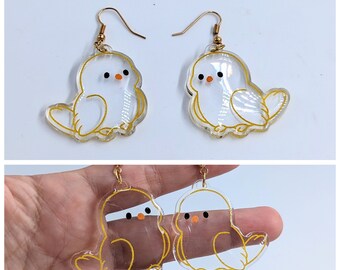Pendientes de pájaro hechos a mano conjunto dulce Lolita harajuku pastel goth cuentas perlas 80s kpop kawaii Hada clave Envío gratis EE. UU. *