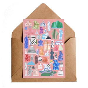 Carta Studio Ceramica, A6 / Regalo ceramista da lancio in ceramica / Tagli di carta collage Tecnica mista / Vasi astratti Articoli per la casa Brocche Potter