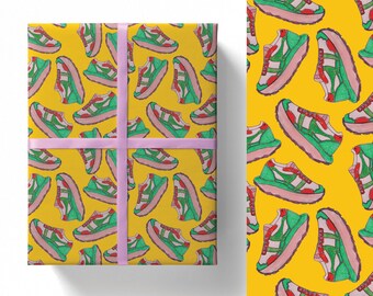 Trainers | Luxury Gift Wrap Sheet | Large Size B2 | Sneakers Running Shoes Fitness Marathon | Beautifully Printed Paper | Uncoated 120gsm