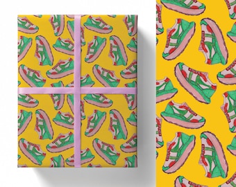 Trainers | Luxury Gift Wrap Sheet | Large Size B2 | Sneakers Running Shoes Fitness Marathon | Beautifully Printed Paper | Uncoated 120gsm
