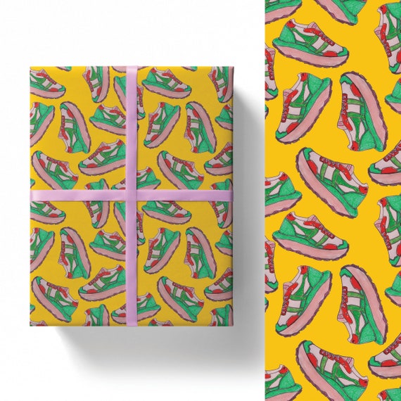 Trainers | Luxury Gift Wrap Sheet | Large Size B2 | Sneakers Running Shoes Fitness Marathon | Beautifully Printed Paper | Uncoated 120gsm
