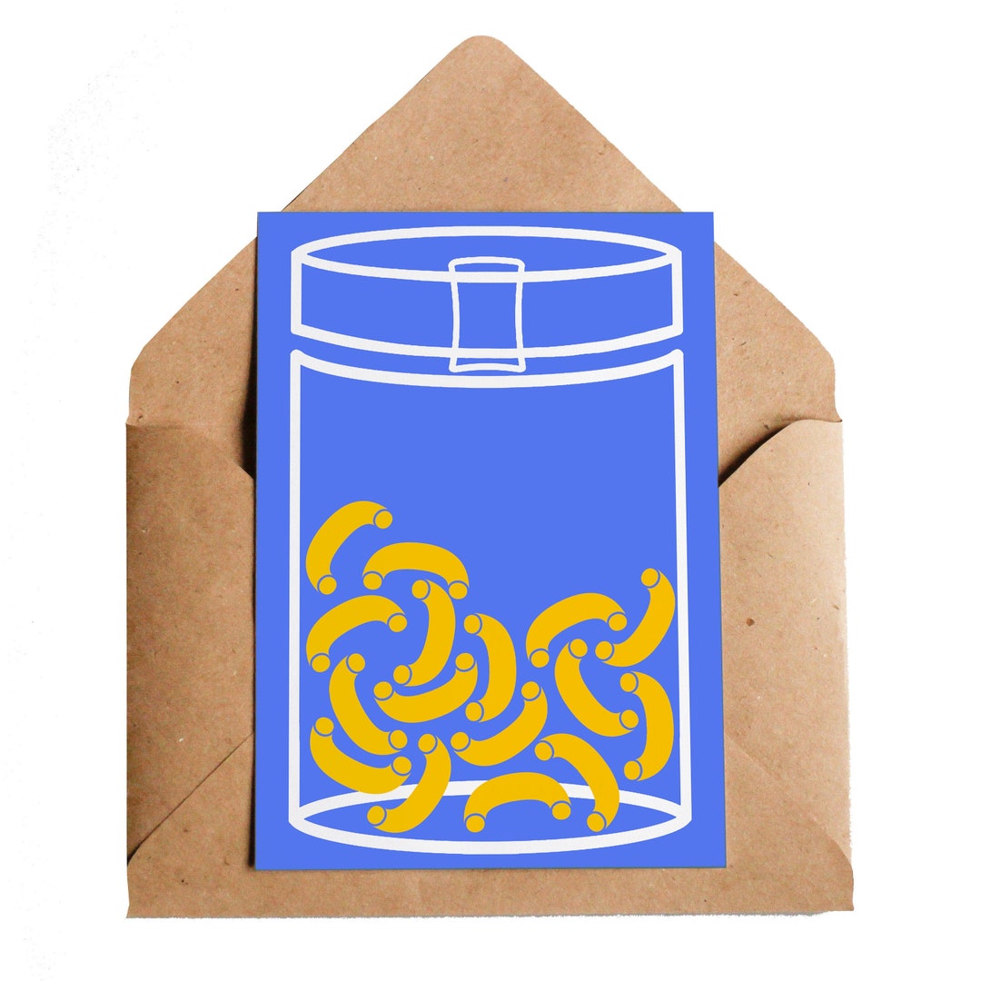 Macaroni Card, A6 Pasta Kilner Jar Pantry Goals Foodie Cooking Kitchen