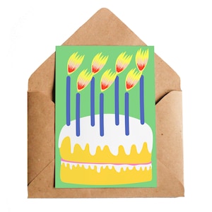 Big Birthday Card Bundle, A6 12 Pack of Birthday Cards, 6 Designs Groovy Fun Bright Vibrant Typography Flowers Cake Boots Bubblegum image 6