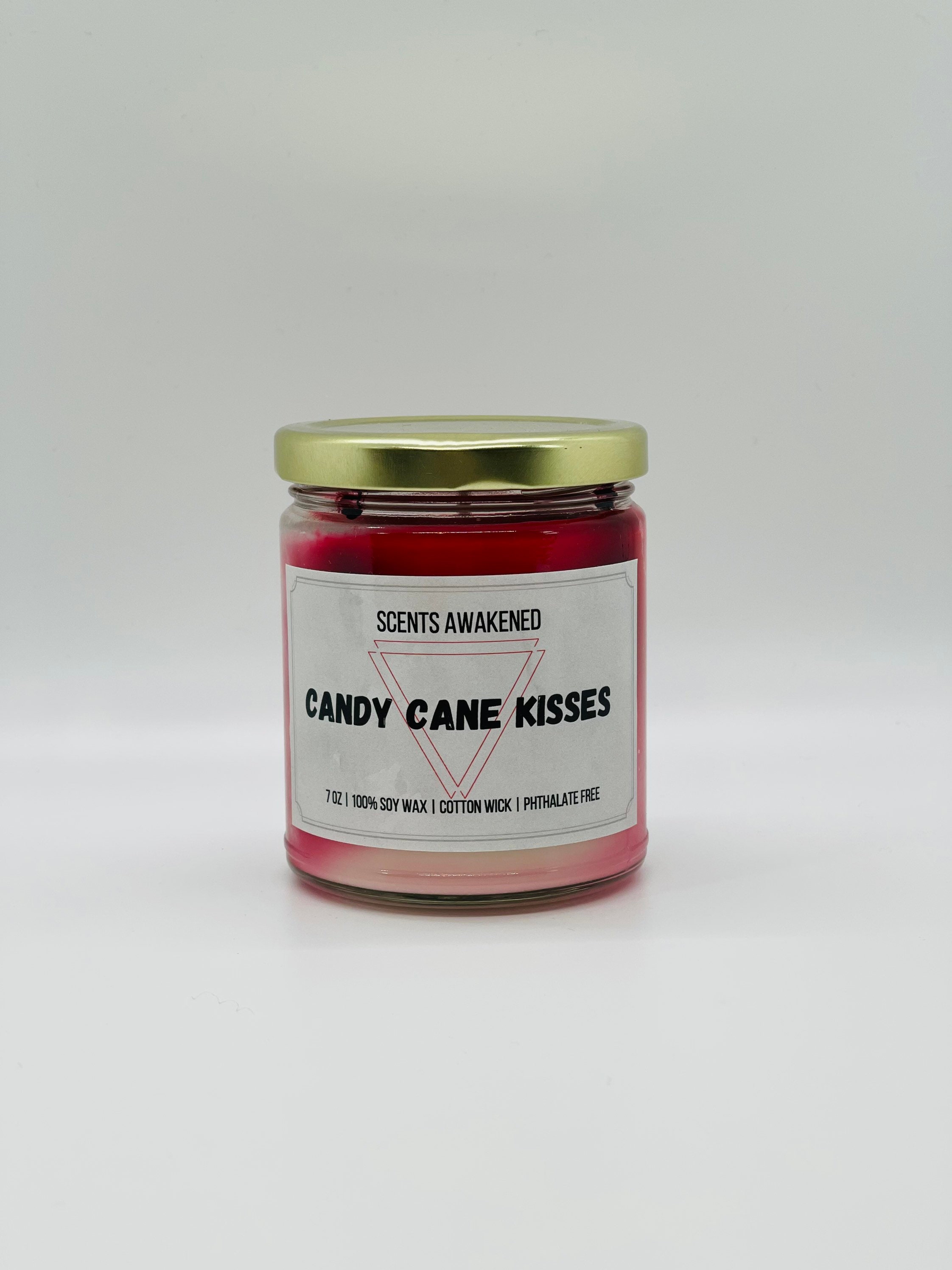 7 OZ Soy Candy Cane Kisses Candle Etsy